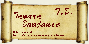 Tamara Damjanić vizit kartica
